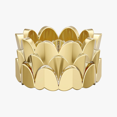 Wide Code 9546 Fractal Gold Ring